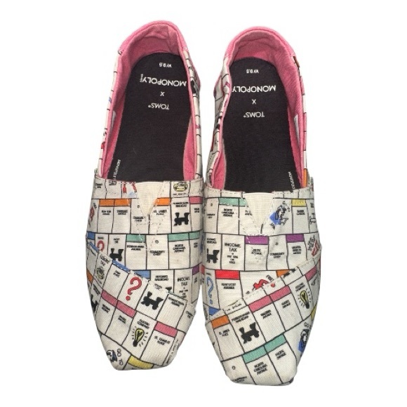TOMS Women's Monopoly Board Flats - Pink and Cream - Picture 2 of 9